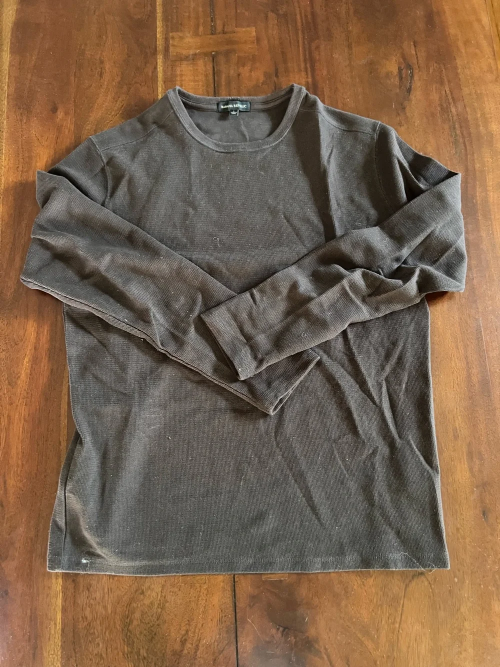 Men's Banana Republic Brown Long-Sleeve Knit Thermal | Large | Cotton Blend